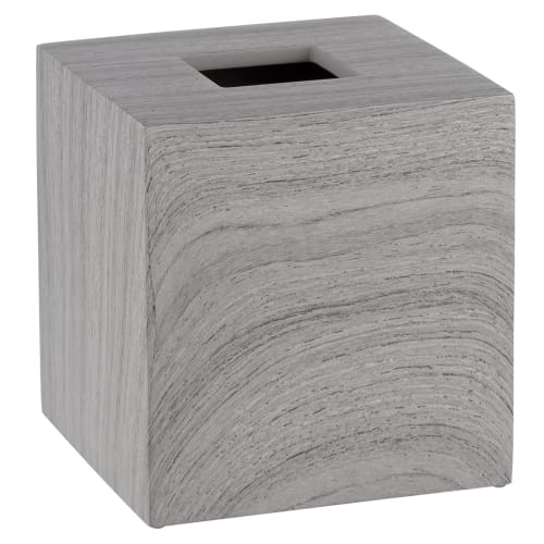 Driftwood Bath Collection Tissue Box Cover, Weathered Gray